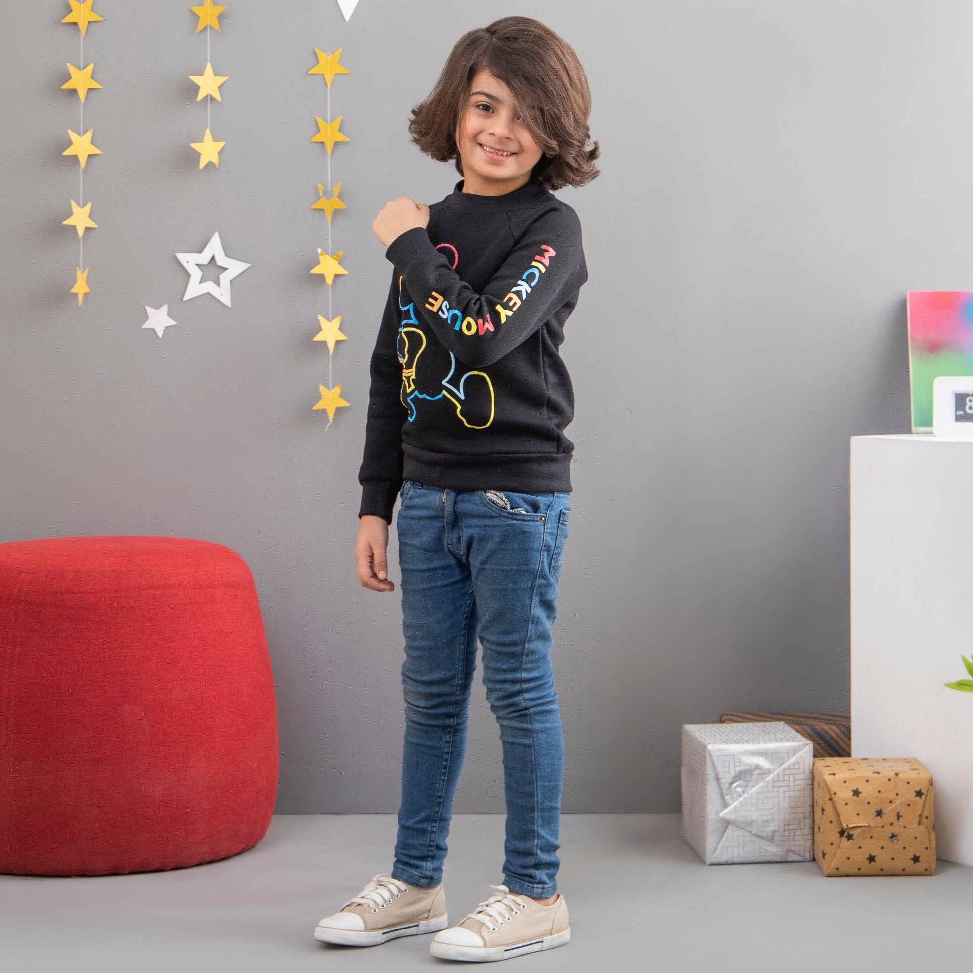 Mickey Mouse SweatShirt with Black Trouser